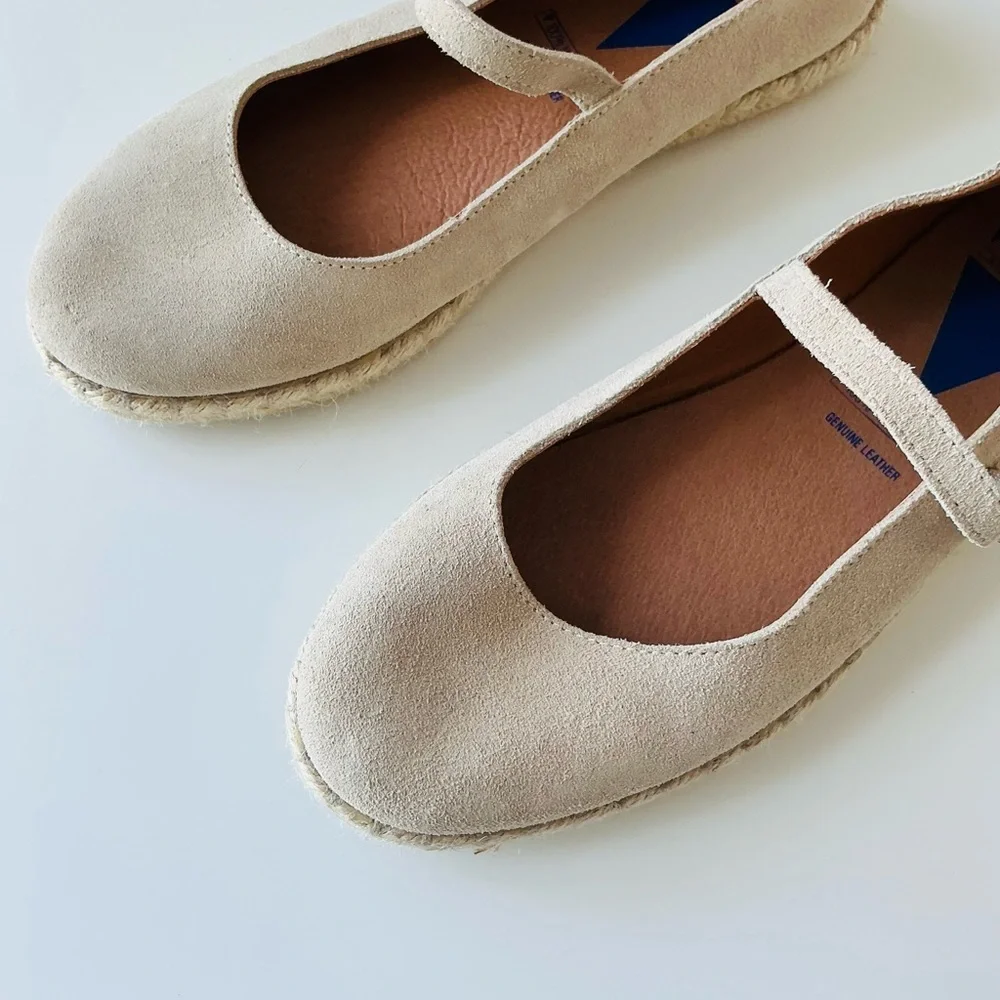 Women’s Beige Espadrille Mary Jane Flats